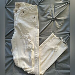 White Stretch Denim Mid Rise Skinny Jeans Size 27